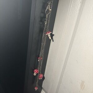 Hot Topic Red and White Mushroom Keychain